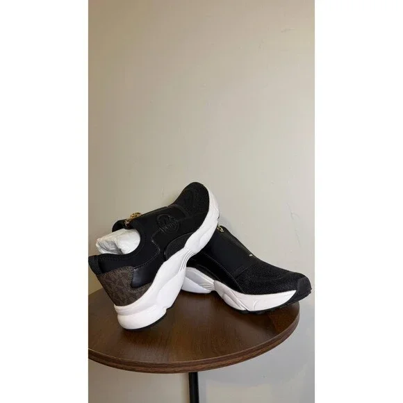 Michael Kors Women’s Sami Trainer Wedge Sneakers Black Multi 7 New With Box $129 - Picture 5 of 9